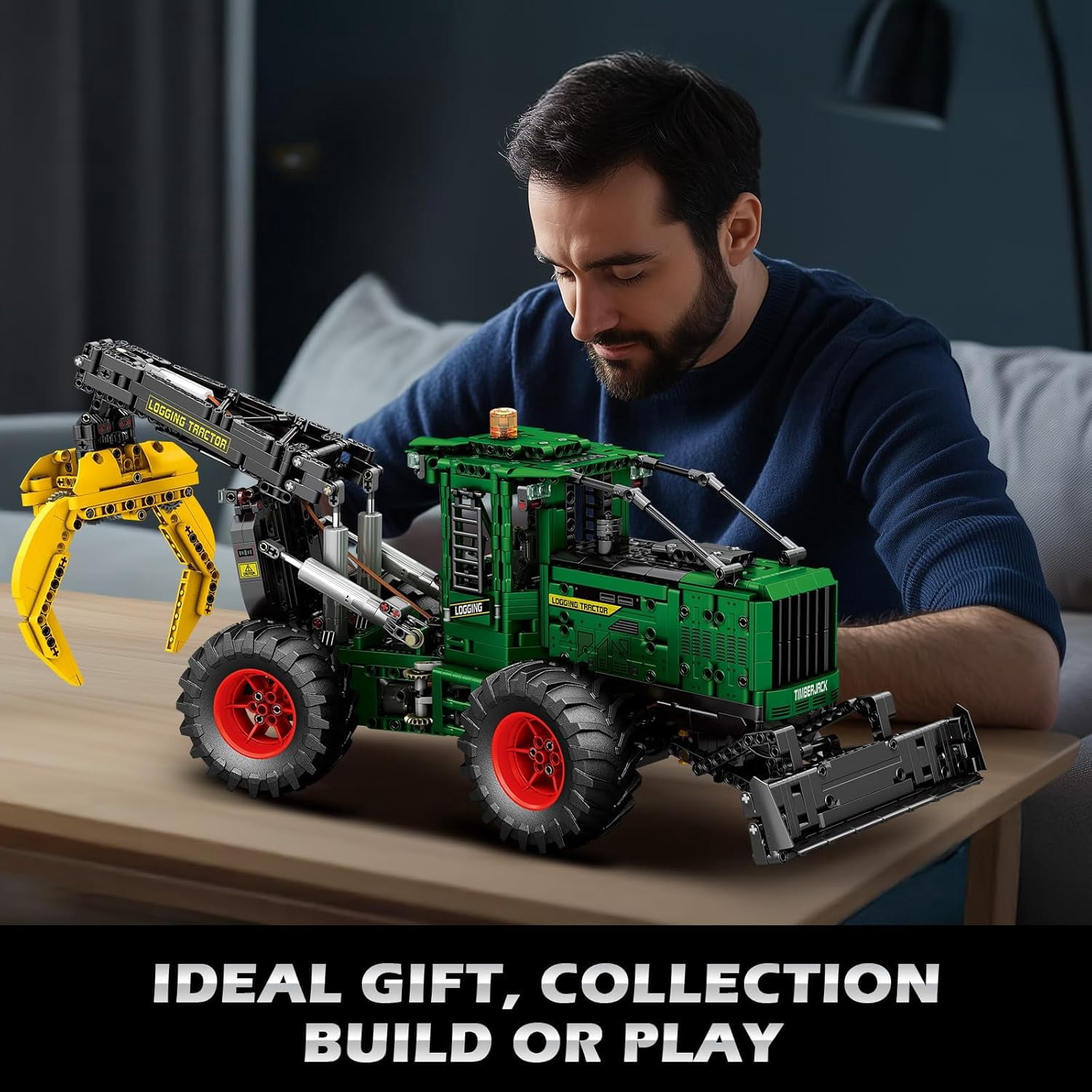 Tractor Building Block Sets for Adults, RC Skidding Tractor Construction Vehicles Model Kit with 6 Motors, Engineering Collectible Display 22027, Technic Building Toys Gift for Adult
