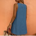 thumbnail image 3 of EANJE Tank Dresses for Women Crewneck Sleeveless Mini Sundresses , Lightweight Simple Summer Tank Dress For Beach Vacation Daily Wear Blue XL, 3 of 4