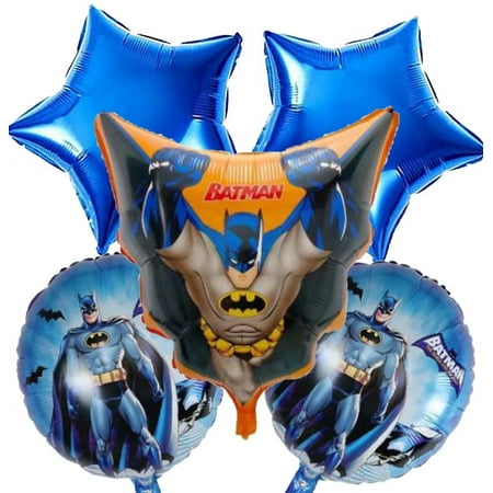 5 PCS Superhero Balloons Bat Balloon Man Balloons Foil Balloons Birthday Party Balloon