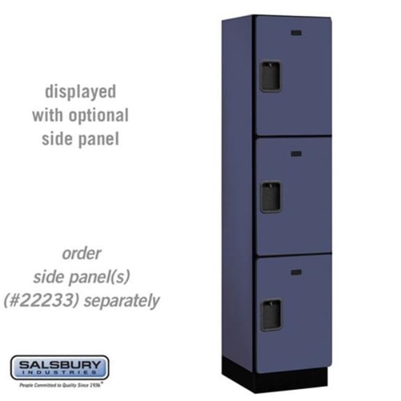 Salsbury Industries 18-23168BLU 18 in. Wide Triple Tier Designer Wood Locker, Blue - 1 x 6 ft. x 18 in.