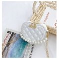 thumbnail image 1 of LinYooLi Mini Coin Wallet Pouch Pearl Handle Girls Shoulder Bag Princess Hand Bags Kids Purses Cute Childrens Heart-shaped Crossbody Bag, 1 of 6