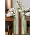 thumbnail image 2 of Sage Green Table Runner Farmhouse Wood Grain Vintage Brown Striped Tablerunners 18 x 72 Inch, Table Decorations Tabletop Scarf for Summer Gathering Holiday Farmhouse Kitchen Dining Decor, 2 of 6