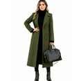 thumbnail image 5 of Wutalume Women's Solid Color Winter Thickened Wool Blend Long Coat with Lining, Elegant and Warm, Oversized Fit, Ideal for Formal and Casual Occasions in Cold Seasons,Green XL, 5 of 5