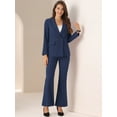 thumbnail image 4 of DARING DIVA Women's 2 Pcs Notched Lapel Blazer Work Suit Set XL Dark Blue, 4 of 5