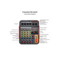 thumbnail image 2 of Consola Mezclador Audio Bluetooth Usb Mixer De 6 Canales, 2 of 4