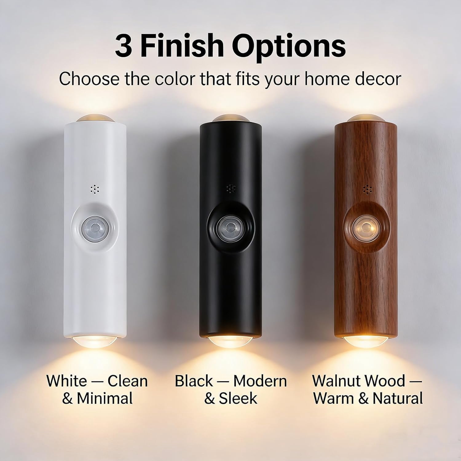 Rechargeable Smart LED Motion Sensor Ambient Light, RGB Color Changing Wireless Lamp with Magnetic Mount, Punch-Free Night Lighting for Stairs, Closet, Cabinet & Bedroom (6, False Walnut Wood)