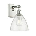 thumbnail image 3 of Innovations Lighting  Bristol Glass - 1 Light 8" Sconce White and Polished Chrome/Seedy, 3 of 5