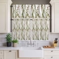 thumbnail image 4 of 3 Piece Kitchen Curtains and Valances Set Green Pink Weeping Eucalyptus Cafe Curtains 36 Inch Length Spring Summer Farmhouse Leaves Valance & Tier Curtain for Living Room Bedroom 54"x18"+27"x36"*2, 4 of 6