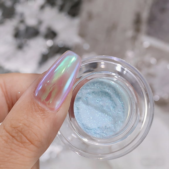 Chenweizhi blue Moonlight Mirror Nail Powder, Aurora Color Shifting Chameleon Nail Glitter, Shiny Manicure Pigment, 3.94*2.76*1.18 Inch DIY Nail Art Decor Materials, 2 Pcs Multipurpose
