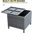 thumbnail image 6 of YEXJ Outdoor Wicker Storage Side Table, Patio Grey PE Rattan End Table with Storage, Square Container for Furniture Covers, Toys, and Gardening Tools, 6 of 7