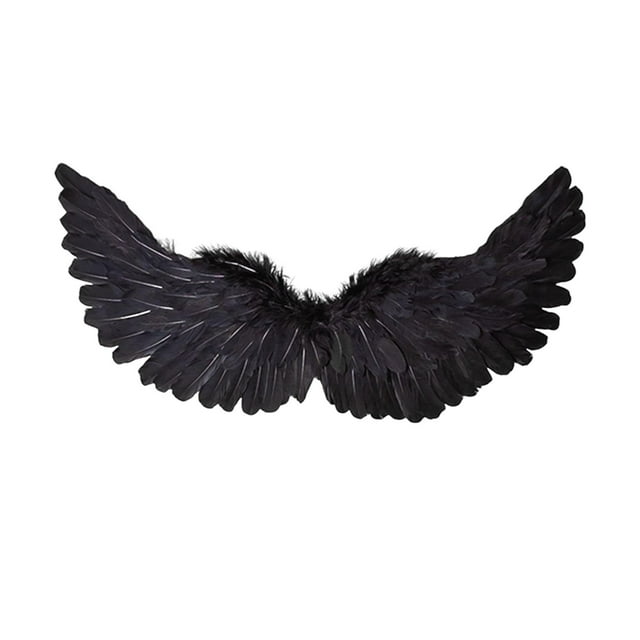 Feather Fairy Wing Accesorios de disfraces para adultos Props 3D para Festival Performance Halloween Masquerade Mujeres , Negro 65cmx35cm Colco Accesorios de vestuario