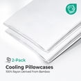 thumbnail image 2 of COOKEY Pillow Cases Queen Size Set of 2, Rayon Derived from Bamboo Pillowcases, Breathable & Cooling Pillow Covers with Envelope Closure, White, 20*30inches, 2 of 8