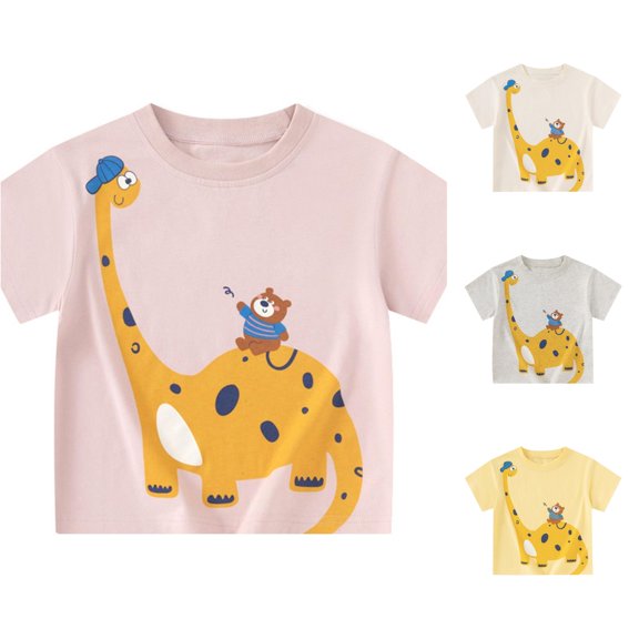 Boys Crewneck Graphic Tee Short Sleeve Round Neck Summer Casual Tops for Toddlers Kids Daily Playful Print Shirts Outfit Classic Fit Tees for Boys