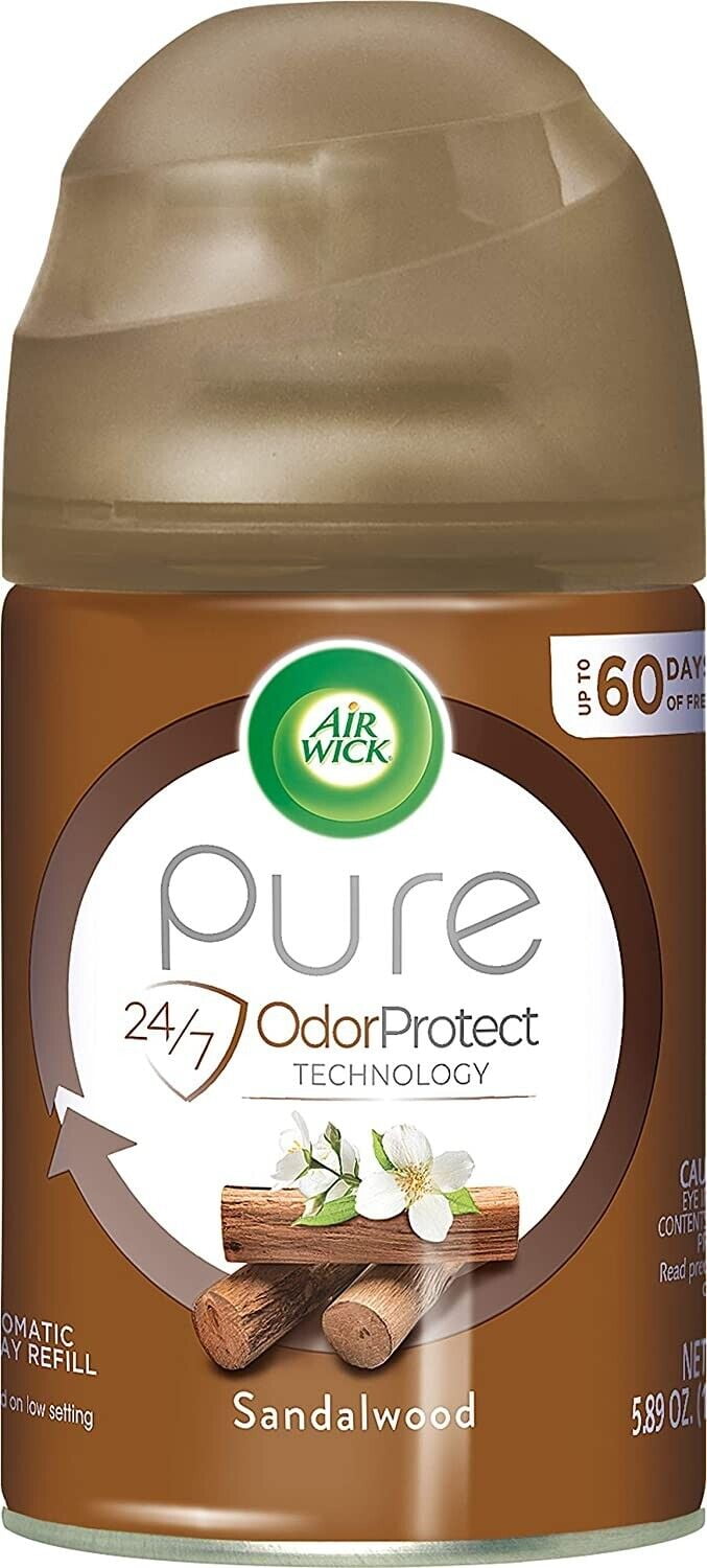 Air Wick Pure Automatic Spray Refill, Sandalwood, 1ct, Holiday scent, Holiday spray, Essential Oils, Air Freshener