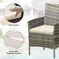 thumbnail image 3 of IdealHouse 3 Piece Patio Furniture Set, Rattan Outdoor Furniture with 2 Chairs & Coffee Table, Modern Outdoor Seating Conversation Bistro Set for Garden Backyard Porch (Grey and Beige), 3 of 8