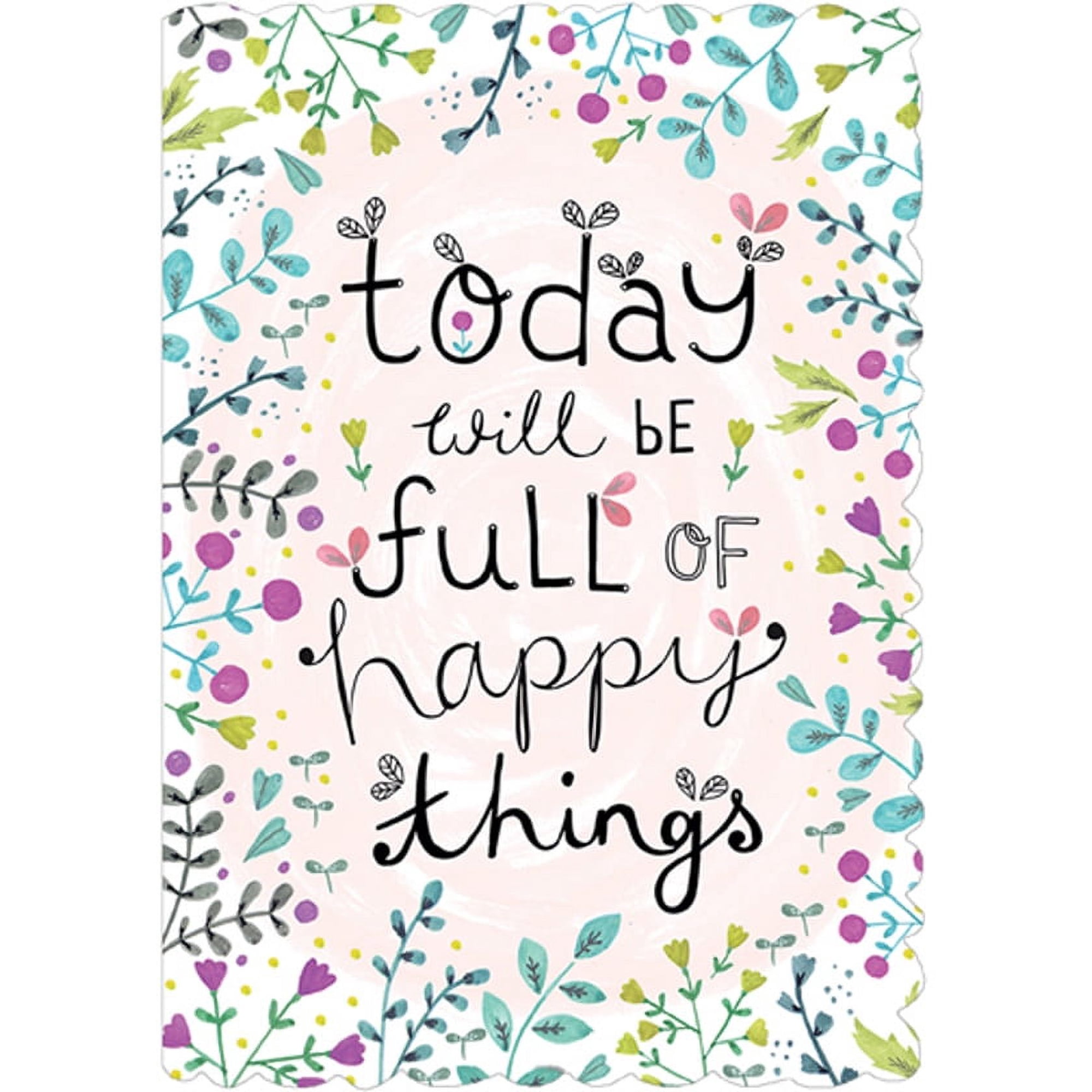 RSVP Full Of Happy Things : Blue, Purple, Green Flowers Feminine Birthday Card for Her : Woman : Women