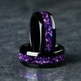 thumbnail image 2 of 1pc 8mm Nebula Outer Space Amethylst Wedding Tungsten Ring,9, 2 of 5
