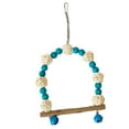 thumbnail image 4 of Bird Swing Toy, Colorful Wood Beads Rattan Ball,Swing Perch with Bells, Safe and , Develops Intelligence, Non Slip, Suitable for Cockatiels Lovebirds, 4 of 8