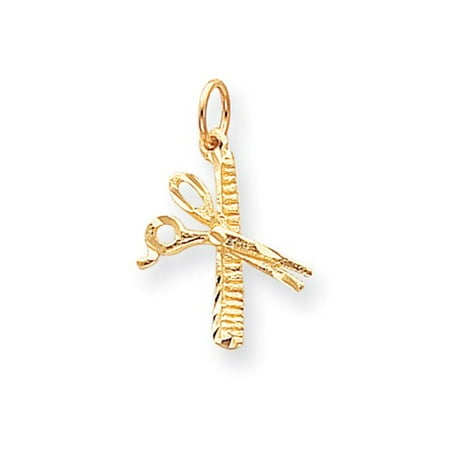 10k Yellow Gold COMB & SCISSORS Charm Pendant