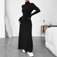thumbnail image 5 of Quixlent Sweater Dress for Women Casual Long Sleeve High Neck Ribbed Knit A-Line Dress Fall Winter Pullover Tunic Maxi Dress, 5 of 8
