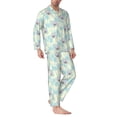 thumbnail image 2 of Naloa French Bulldog 3 Men’s Pajamas Set - Long Sleeve Button Down Sleep Shirt and Pajama Bottoms Sleepwear Set-Large, 2 of 7