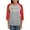Heather/Red, variant on - Phi Sigma Pi Full Color Wordmark Long Sleeve T Shirt - Womens Baseball Tee