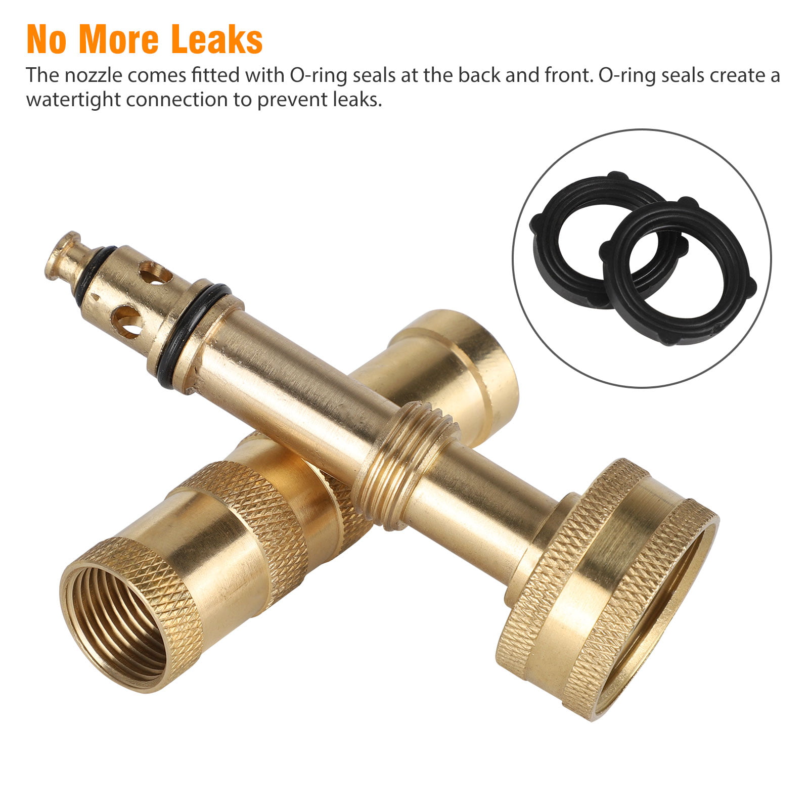 Lead-Free Brass For Car Or Garden 2 Hose Nozzle High Pressure Solid Brass 