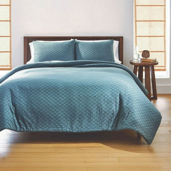 Bh&G 3Pc Comforter Set Full Queen Nimbus Blue