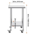 thumbnail image 6 of VEVOR 24 x 24 x 40 Inch Stainless Steel Work Table, Commercial Food Prep Worktable with Casters, Heavy Duty Prep Worktable, Metal Work Table with Adjustable Height for Restaurant, Home and Hotel, 6 of 9