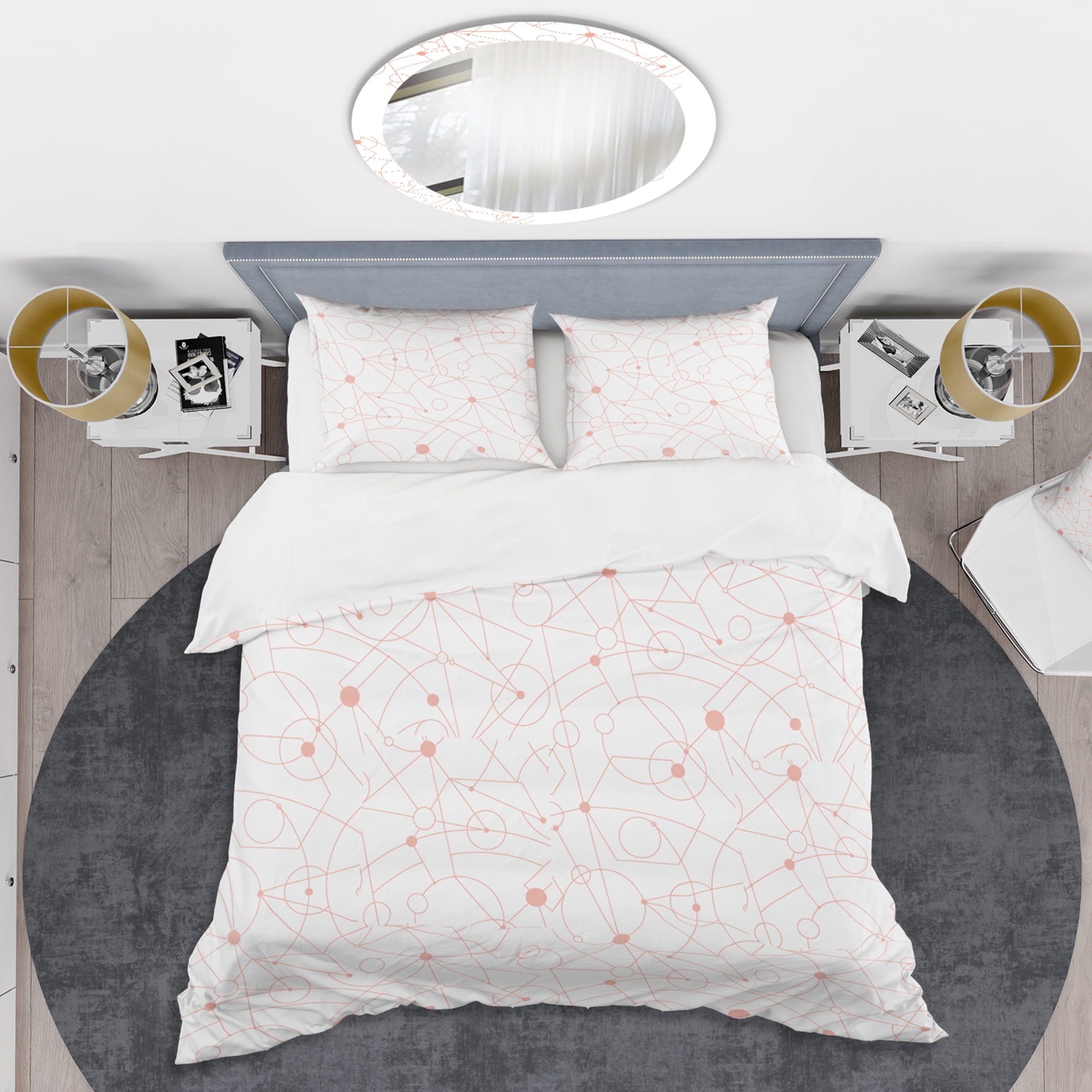 Designart 'Retro Geometric Grid II' Mid-Century Modern Duvet Cover Set