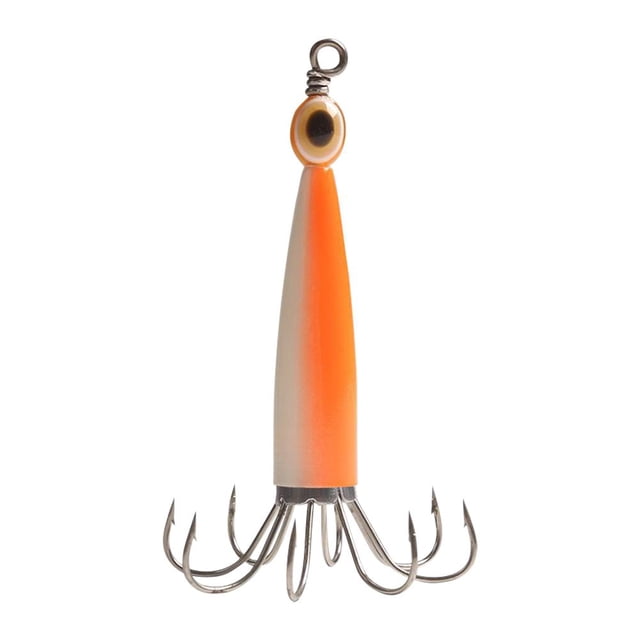 Squid Jig Pesca Señuelo Gancho Pulpo Sea Boat Hard Bait (Naranja Luminosa 8 Garra)