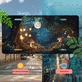 thumbnail image 5 of 1 Pcs 2D Flat License Plate Covers & Frames, Enchanted Forest at Night For Decorative Front, Waterproof For Decoration Aluminum License Plate Covers & Frames Cover For Men Women, 12" X 6", 5 of 7