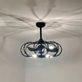 thumbnail image 4 of Mill 26 in. 5-Light Indoor Matte Black Finish Ceiling Fan with Light Kit, 4 of 5
