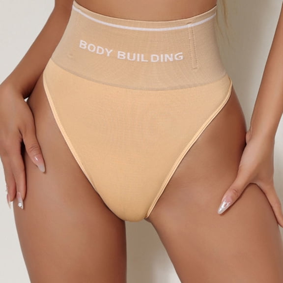 Bpmpbo Women's High Waisted Shaping Thong Breathable Seamless Shaping Panties Solid Color Non-marking Underwear Briefs Summer Comfortable Soft Underpants 2025 Clearance