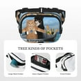 thumbnail image 5 of Zufioo Two Brave Cats Are Floating On The Sea Iceberg Print Square Double Layer Waist Bag, Durable & Stylish Fanny Pack with Zippered Pockets and Adjustable Strap for Outdoor & Daily, 5 of 9