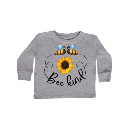 

Inktastic Bee Kind Bees and Sunflower Gift Toddler Boy or Toddler Girl Long Sleeve T-Shirt