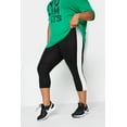 thumbnail image 4 of TIYOMI Plus Size Women's Side Stripe Leggings 2X Knee-Length Capri Tummy Control Capris Stretchy High Waist Leggings Workout Capris 2XL 18W 20W, 4 of 7