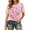 Pink, variant on Womens T shirts Crew Neck Short Sleeve Breast Cancer Awareness Butterfly Floral Print Casual Shirts