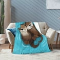 thumbnail image 7 of Sea Otter Blanket Gifts For Kids Adults - Lightweight Throw Blanket For Bedroom Living Room Decor Soft Fuzzy Fleece Cozy Plush Bed Couch 80"X60", 7 of 7