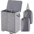 thumbnail image 1 of Cesto de ropa Lifewit Double con tapa y bolsas extraíbles, color gris, 1 of 6