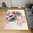 thumbnail image 2 of Butterfly Turkish Area Rug, Monarch Butterflies Vintage Damask Inspired Design, Soft Carpet for Living Room Decor with Distressed Look, 6.6' X 9.6', Blush Raspberry, by Ambesonne, 2 of 4