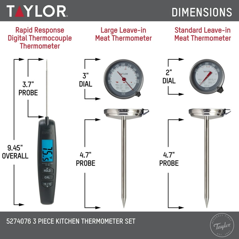 Taylor 1 Instant-Read Analog Dial Kitchen Meat Cooking Thermometer
