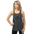 thumbnail image 2 of Moon Phases Women's Fashion Sleeveless Flowy Racerback Workout Yoga Tank Top Charcoal Grey Small, 2 of 3