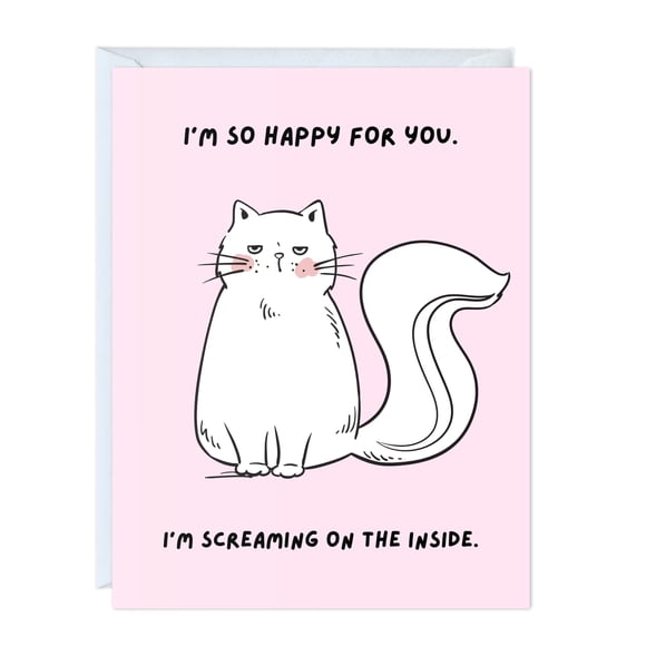 Tarjeta de felicitación ALY LOU, sarcástica, en blanco por dentro