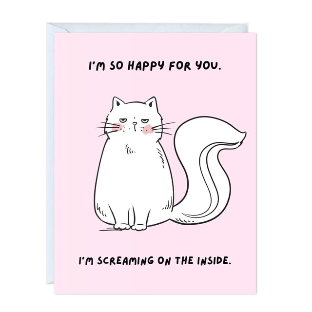 Tarjeta de felicitación ALY LOU, sarcástica, en blanco por dentro