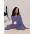 thumbnail image 5 of Ekouaer 2 Pack Women's Pajama Set Soft Long Sleeve Sleepwear Loungewear Pjs Sets with Pockets, 5 of 6