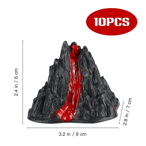 Toy Volcano Collectors Microscopic Scene 10Pcs 3.14X2.75X2.36in