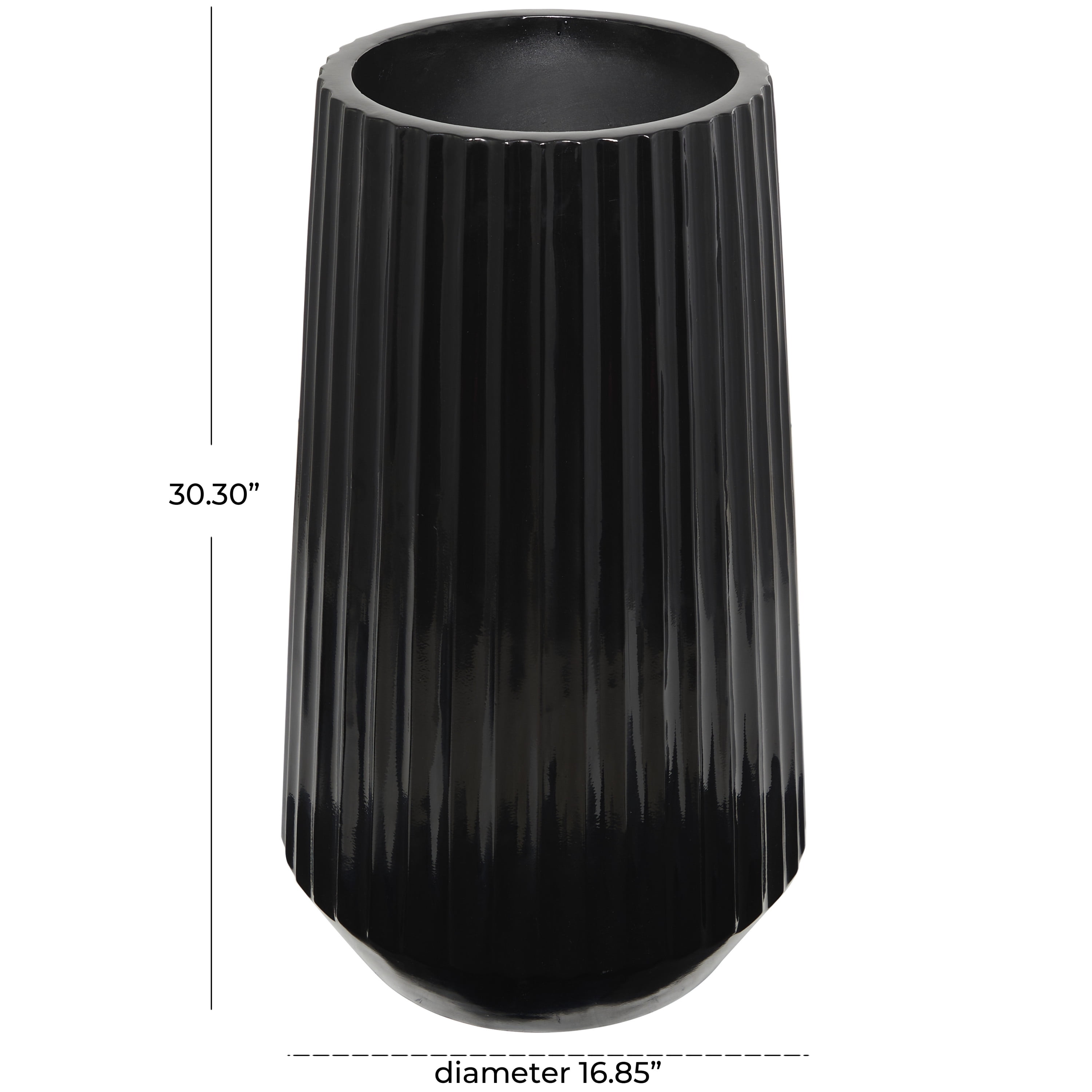DecMode 30" Black Resin Vase