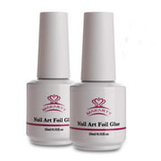 Makartt Nail Art Foil Glue Gel for Foil Stickers Nail Transfer Tips Manicure Art DIY 15ML 2 Bottles UV LED Lamp Required Soak Off