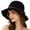 Black, variant on Womens Wavy Brim Bucket Hat with Thin Ribbon Back Bow for Summer Afternoon Tea Local Fair Stroll Lakefront Walk Wrinkle Resistant Lightweight Casual Hat Black